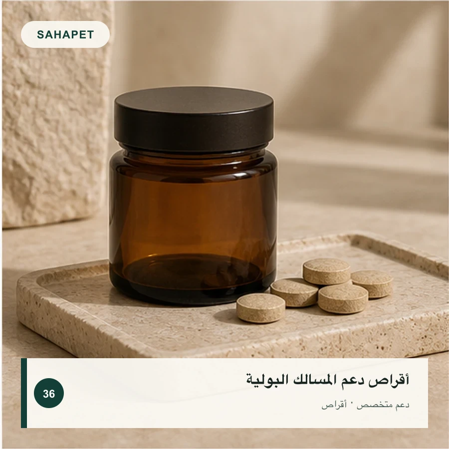 تصميم عبوة أقراص دعم المسالك البولية بعلامة Sahapet